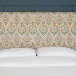 Olive Dita Ikat Fabric Upholstered Headboard - Single Double King Size Super - thumbnail 4