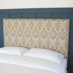 Olive Dita Ikat Fabric Upholstered Headboard - Single Double King Size Super - thumbnail 3