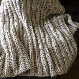 Chunky Crochet Blanket - Ribbed Stitch Throw Cozy Home Decor Bulky Housewarming Gift Knit - thumbnail 3