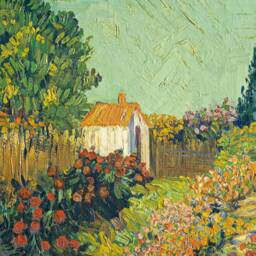 Cottage Garden - Vintage Oil Painting Flowers Style Of Van Gogh Print Sizes 5x7 8x10 9x12 - thumbnail 3