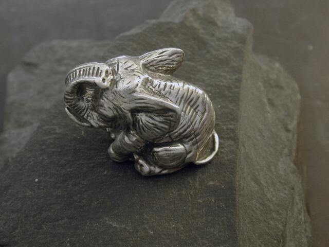 sterling Silver Elephant Sculpture - image 1