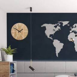 Wood Clock, Large Wall Wall Clock, Aksel White, Gift, Decor, Unique Wall, Oak, Clocks, Mirror White - thumbnail 3