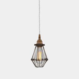 Praia Gold Industrial Bulb Cage Pendant Light 8