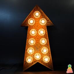 Rustic Arrow-Shaped Metal Light, Industrial Marquee Sign For Wall Decor - 70cm - thumbnail 2