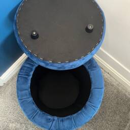 Handmade Velvet Ottoman Stool Grey & More Colours Storage Dressing Table Chair - thumbnail 3