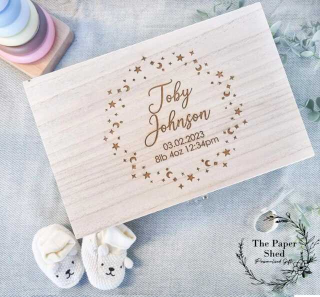 Baby Memory Keepsake Box Star Wreath - image 1