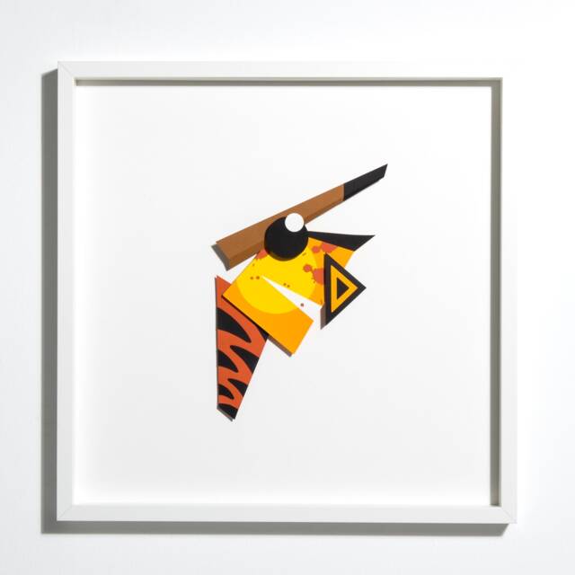 Tigersun - Layered Paper Cut, Artwork, Wall Art, Abstract Painting, Modern Art - image 1