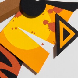 Tigersun - Layered Paper Cut, Artwork, Wall Art, Abstract Painting, Modern Art - thumbnail 3
