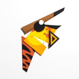 Tigersun - Layered Paper Cut, Artwork, Wall Art, Abstract Painting, Modern Art - thumbnail 2