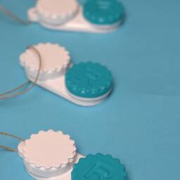 Handmade Resin Contact Case Christmas Ornament, Optometry Gift - thumbnail 3