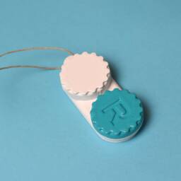 Handmade Resin Contact Case Christmas Ornament, Optometry Gift - thumbnail 2