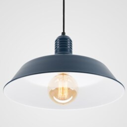 Emil Minimalist Plug-In Pendant Lamp Shade With On/Off Switch Navy - thumbnail 3