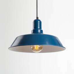 Emil Minimalist Plug-In Pendant Lamp Shade With On/Off Switch Navy - thumbnail 2