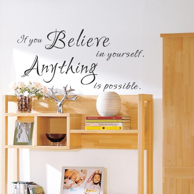 Believe in Yourself - Inspirational Vinyl Decal Motivational Wall Quotes Stickers- 035 - image 1
