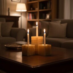 Handmade Onyx Marble Candle Holder Set - Square Decor Accents Each Piece Varies - thumbnail 3