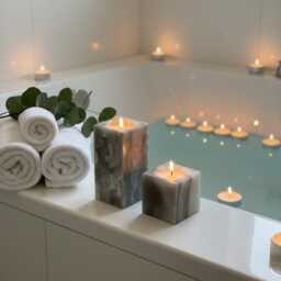 Handmade Onyx Marble Candle Holder Set - Square Decor Accents Each Piece Varies - thumbnail 2