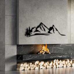 Mountain Metal Wall Art, Minimalist Nature Decor, Cabin Art - thumbnail 2