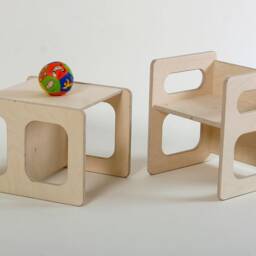 Two Play Chairs Charlie in A Set For Toddlers Every Modern Children's Room, As Gift, Wood - thumbnail 2