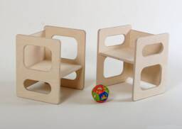 Two Play Chairs Charlie in A Set For Toddlers Every Modern Children's Room, As Gift, Wood - thumbnail 1