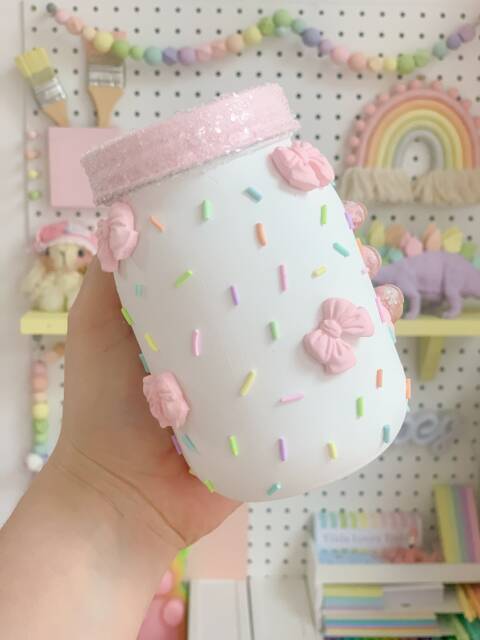 Pen Pot, Desk Decor, Brush Holder, Make Up Organisation, Bow Stationary Candy Centrepiece