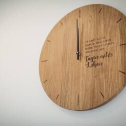 Oak Wood Wall Clock Engraved Personalised Custom Unique Family Wedding Gift - thumbnail 4