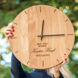 Oak Wood Wall Clock Engraved Personalised Custom Unique Family Wedding Gift - thumbnail 2