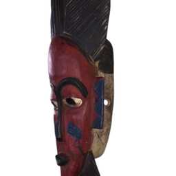 Handpainted Sese Wood Tribal Mask West African Wall Art - thumbnail 3