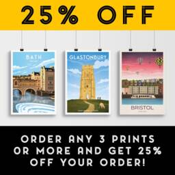 Glastonbury Print - Saint Michael's Tower Travel Poster A Captivating Landmark Somerset - thumbnail 2