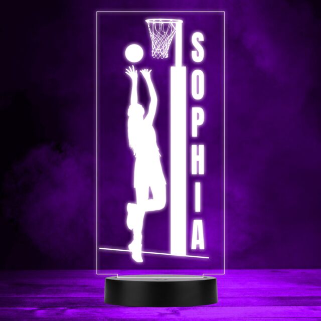 Basketball Male Silhouette Shooting Ball Sports Fan Led Colour Night Light - image 1