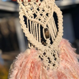 Macrame Owl, Owl Nursery Decor, Pink Decor, Coral Wall Decor, Girl Decor, Baby Owls, Macrame Hangings, Rope Hanging - thumbnail 3