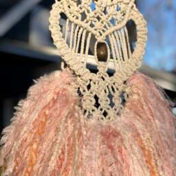 Macrame Owl, Owl Nursery Decor, Pink Decor, Coral Wall Decor, Girl Decor, Baby Owls, Macrame Hangings, Rope Hanging - thumbnail 4