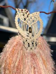 Macrame Owl, Owl Nursery Decor, Pink Decor, Coral Wall Decor, Girl Decor, Baby Owls, Macrame Hangings, Rope Hanging - thumbnail 1