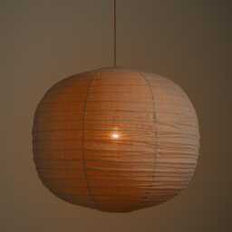 Taupe Linen Labu Pendant Light Shade Boho Rattan Hanging Ceiling Lamp - thumbnail 3