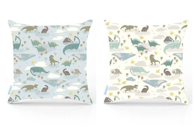 Dinosaur Cushion Cover Kids Bedroom Decor, Floor Cover, Pillow Nursery Decor Boy & Girl Room, Playroom - image 1