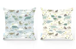 Dinosaur Cushion Cover Kids Bedroom Decor, Floor Cover, Pillow Nursery Decor Boy & Girl Room, Playroom - thumbnail 1