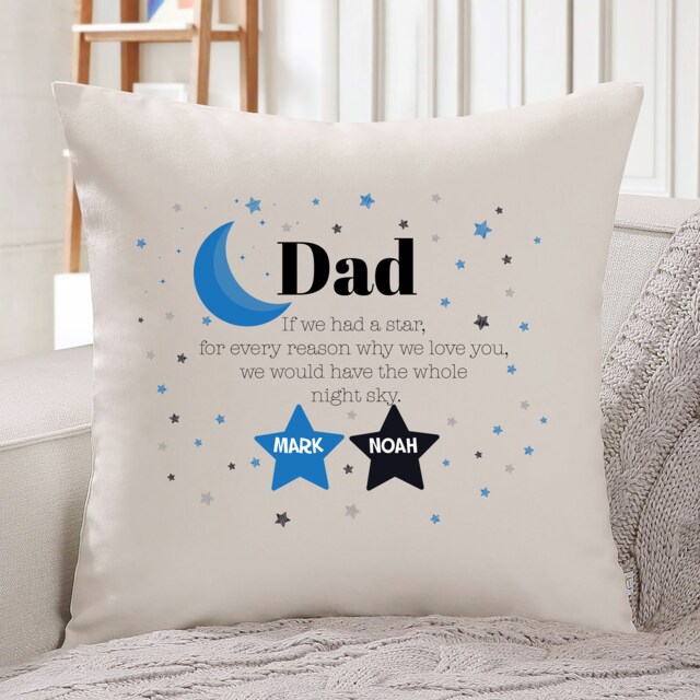Personalised Dad Cushion With Children Names/Little Stars Cute Father's Day Gift For Daddy New Gift - image 1