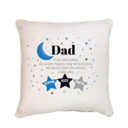 Personalised Dad Cushion With Children Names/Little Stars Cute Father's Day Gift For Daddy New Gift - thumbnail 3