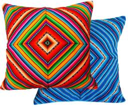 Peruvian Cushion Cover - Throw Pillow, Peruvian Ethnic Cushion, Boho Decor, Embroidered Bohemian Decor - thumbnail 1