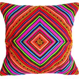 Peruvian Cushion Cover - Throw Pillow, Peruvian Ethnic Cushion, Boho Decor, Embroidered Bohemian Decor - thumbnail 2