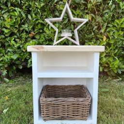 Handmade Wooden Bedside Table Farmhouse Nightstand With Storage - thumbnail 2