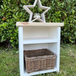 Handmade Wooden Bedside Table Farmhouse Nightstand With Storage - thumbnail 3