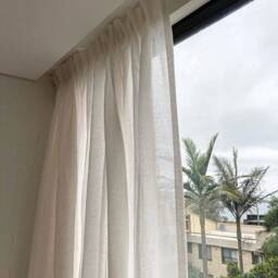 Extra Wide Linen Sheer Curtains. Custom Made Rod Pocket, Grommet, Hook & Ring Options For Curtain Ceiling Track - thumbnail 1