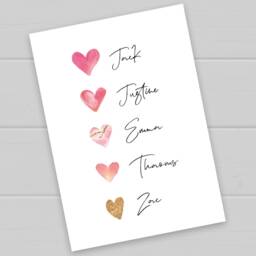Valentine's Day Gift For Mum, Personalised Family Heart Names Print. Mothers Gift Mummy - thumbnail 3