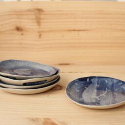 Ring Dish Blue Decoration Soap Stoneware Handbuilt Little Plate Cobalt Blue Glaze - Ready To Ship - thumbnail 2