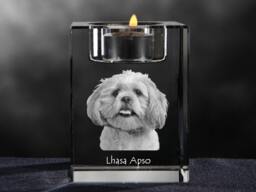Lhasa Apso, Crystal Candlestick With Dog, Souvenir, Decoration, Limited Edition, Collection - thumbnail 1