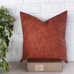 Gold Angel Terracotta Vegan Leather Pillow Cover Modern Home Decor - thumbnail 4