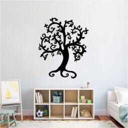 Scary Tree - 1030 Vinyl Wall Art, Decal, Sticker, Transfer, Mural, Decor, Rent Friendly, Interior, Exterior, Full Removable - thumbnail 1