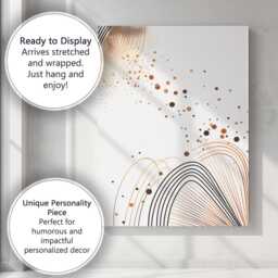 Contemporary Arch Line Pattern Copper Dot Abstract Canvas Wall Art Print Decor Picture Ready To Hang - thumbnail 3