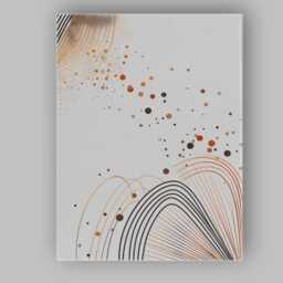 Contemporary Arch Line Pattern Copper Dot Abstract Canvas Wall Art Print Decor Picture Ready To Hang - thumbnail 1