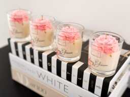Luxury Petit Peony Blossom Candle - Handmade Coco Soy Mini Votive Candle, Peony Flower Decoration, Gift For Lovers, Wedding Favours